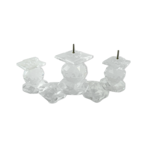 Bougeoirs à 3 bougies, - cristal