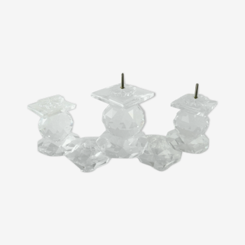 Candle holders with 3 candles, made of Swarovski crystal