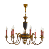 Empire chandelier 8 branches gilded bronze