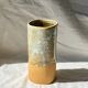 Vase - 20 cm - grès roux - blanc lunaire