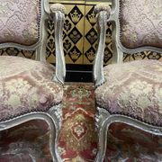 Pair of Louis XV style cabriolet armchairs in genoa velvet