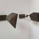 Pair of vintage adjustable wall lights, patinated brass, France 1970.