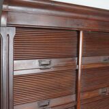 Antique Mahogany Filing Cabinet with Roll Down Tambour Doors, USA circa 1920