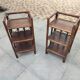 Vintage rattan bedside table pair