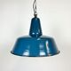 Suspension industrielle en émail bleu d’usine, années 1960