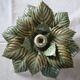 ceiling lamp or wall lamp masca flower leaves metal golden green 40 cm