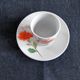 Service à café 12 tasses porcelaine motif coquelicot poteries du Marais vintage années 70