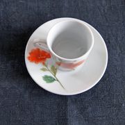Coffee service 12 cups porcelain pattern poppy pottery of the Marais vintage 70s