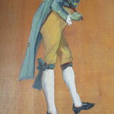 2 antique paintings from the 1700s in golden frame painter De'loste