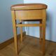 Wooden and faux leather shoe shine chest stool