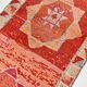 Tapis de couloir vintage à motif étoilé rouge et rose, 98 x 285 cm