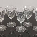 Set de 6 verres à pied en cristal ciselé vintage