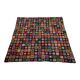 Vintage wool granny crochet plaid blanket 2.2 x 2.2m