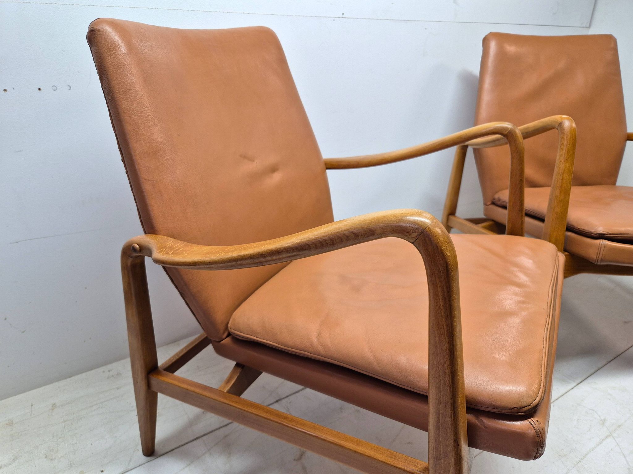 Pair of Scandinavian armchairs attributed to Axel Larsson, circa 1960.