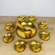 Cup and 8 Inalta France dessert cups in gold metal