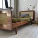 Roset SNA teak and cane bed, 1 person