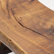 Handmade Oak brutalist table by Mobichalet, Belgium 60s.