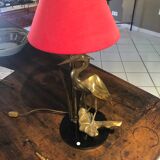 Bronze heron lamp