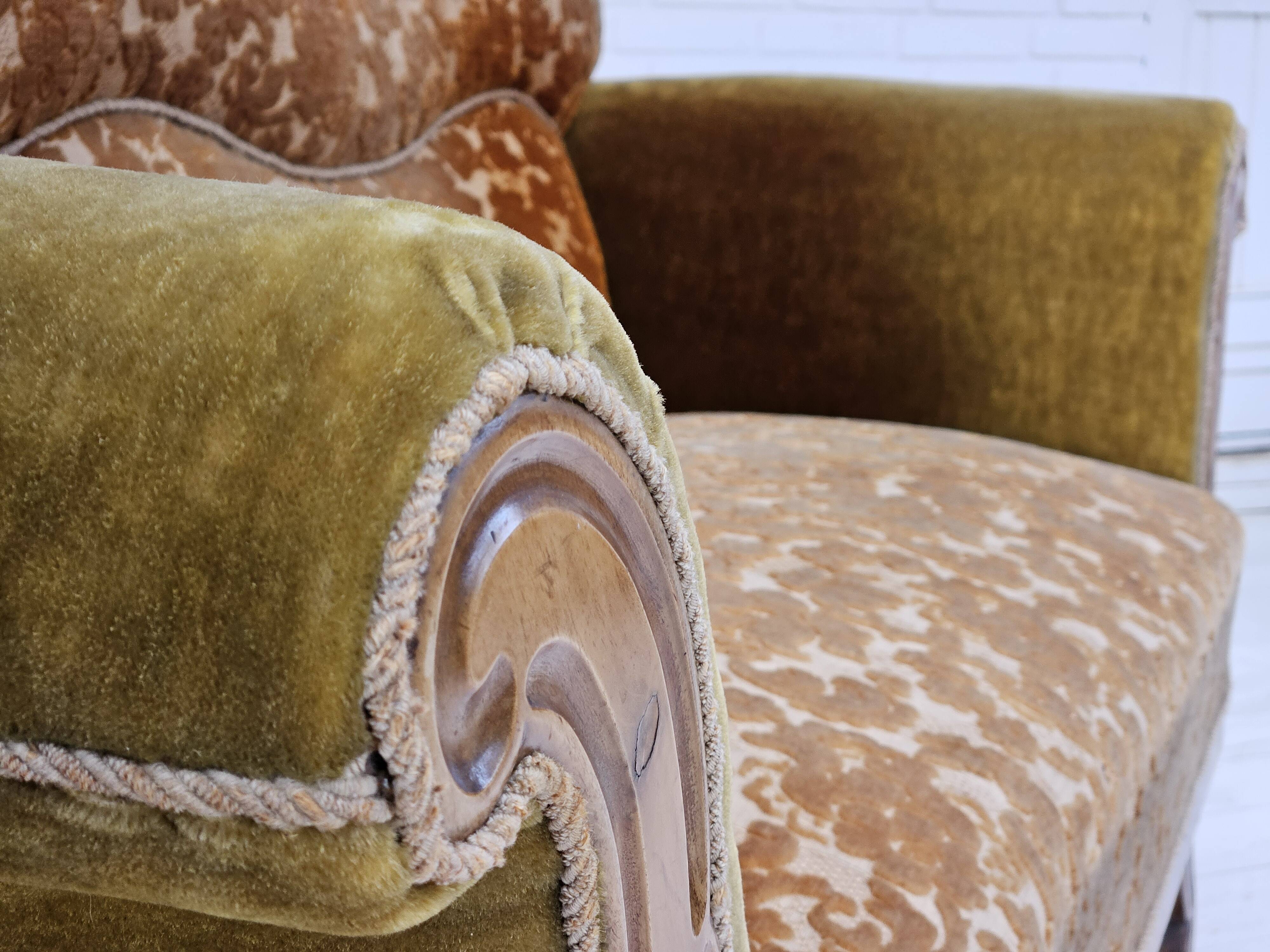 Années 1930, canapé danois 2 places, bois de frêne, état d'origine.