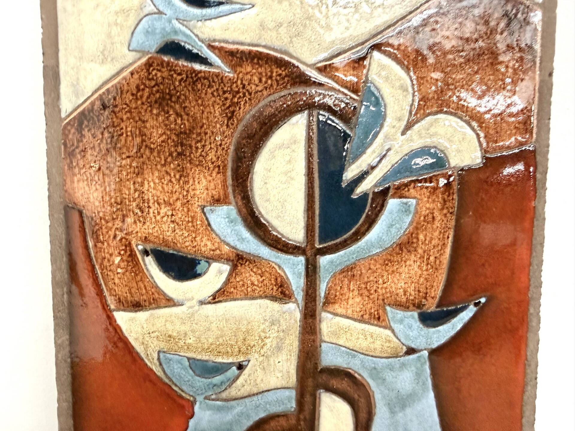 Decorative wall panel in glazed stoneware – 1970s