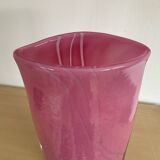 Vintage pink glass paste vase