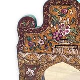 Orientalist mirror frame fixed under glass 25x58cm