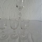 6 glasses old wine cut pattern rice grains