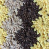 Set of 5 wool crochet cushions 1970s