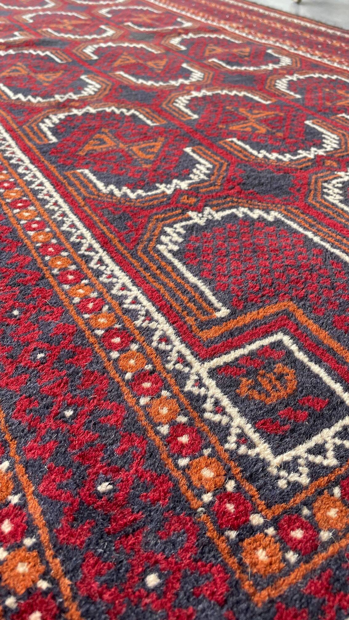 Artisanal orient rug pure vintage wool - 102cm x 204cm