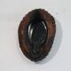 Vintage free-form leather mirror 1960