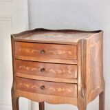 Louis XV bedside table in marquetry