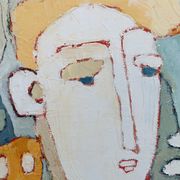 1998 "The Trio" Modernist Style Swedish Expressionist Portrait Oil Painting, Framed