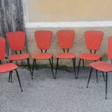 Set of 6 vintage "compass feet" chairs