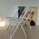 Set of 3 vintage white lacquered metal folding chairs Talin (Italy 70s)