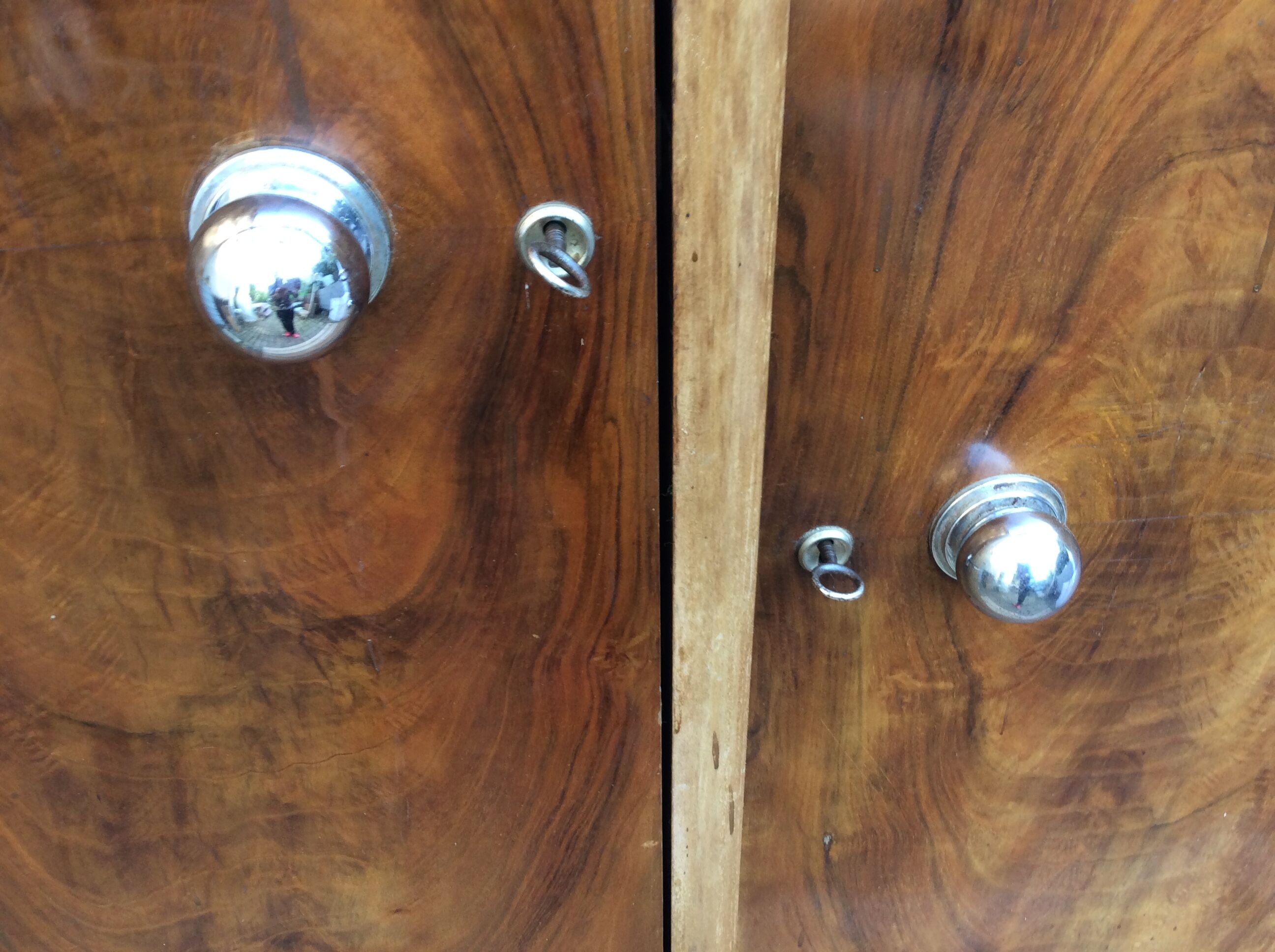 Period ART DECO 1925 Walnut wardrobe and magnifying glass d orme