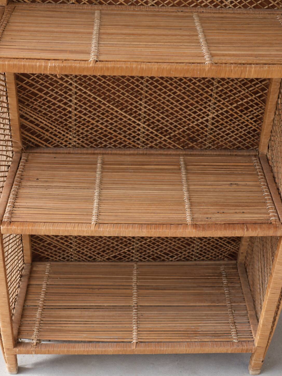 Large woven bamboo shelf