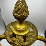 Antique lamp known as a lyre in bronze and marble from the late 19th century.