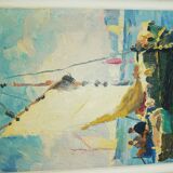 Oil on cardboard showing St Tropez