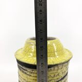 Handmade cracked ceramic vase • 1980s • signed