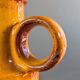 Vase West Germany vintage en céramique orange et marron