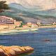 Manant Jean Baptiste peinture huile signée petit port de méditerrannée cote d'azur