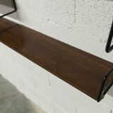 Zigzag string shelf 3 black ladders 5 teak shelves 1950