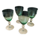 4 Water glasses or large wine glasses in green glass