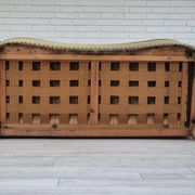 Canapé courbé danois des années 1950, mobilier en velours, bois de chêne.