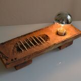 Vintage 1970s Brutalist Modernist Ceramic Table Lamp