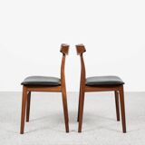 Midcentury Danish set of 6 dining chairs in rosewood by Henning Kjaernulf for Bruno Hansen 1960s