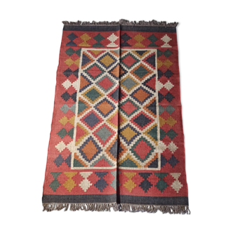 Tapis kilim en toile de jute et coton - 120cm x 180cm