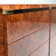 Italian drawer credenza in high gloss burl and brass, Italy, 1970s