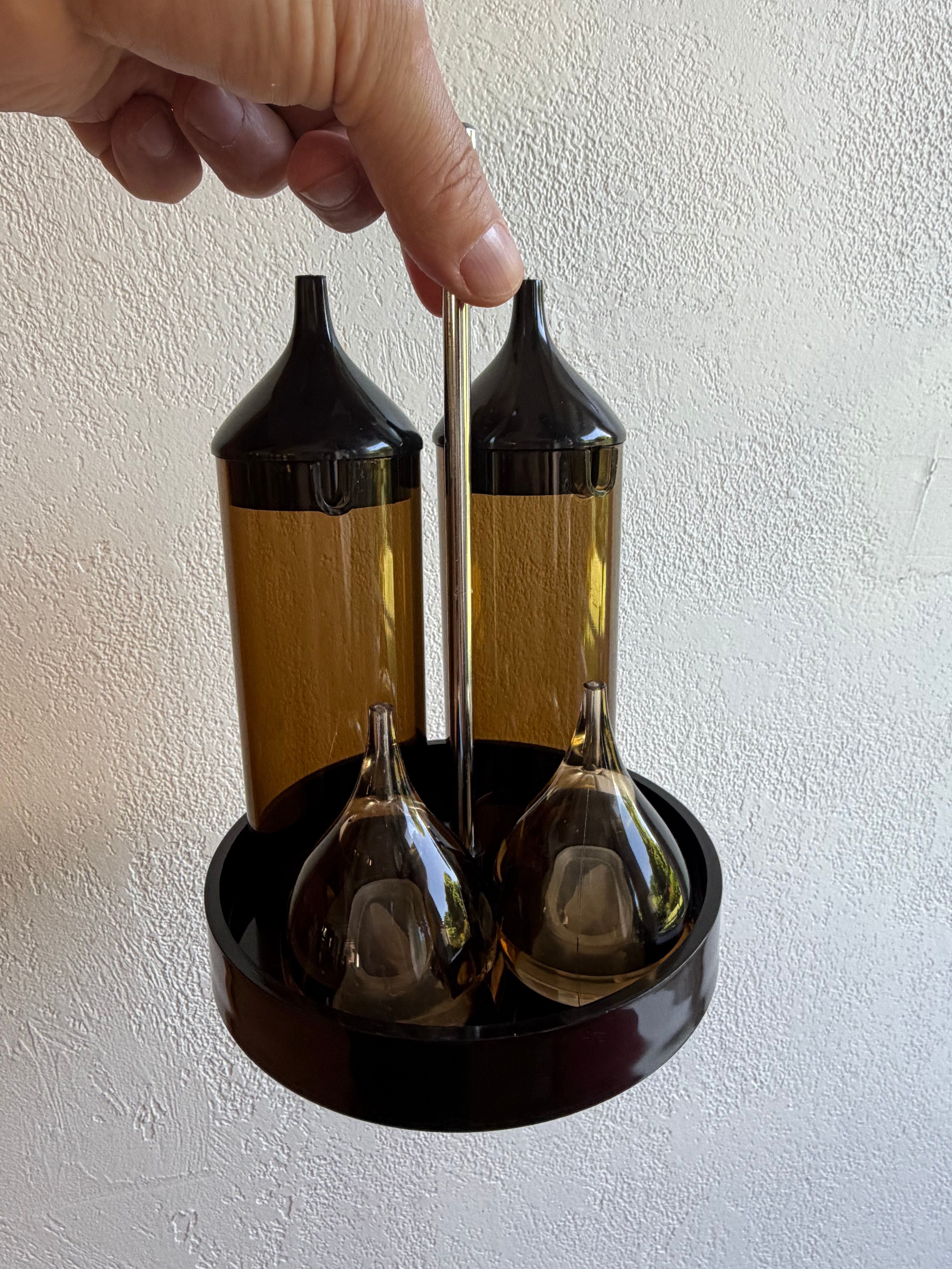 Guzzini, Service à condiments, Luigi Massoni, space age, 70s
