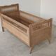 Children's bed in wood and sandblasted rattan from the 1960s.